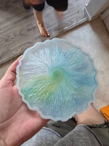 Blue Swirl Resin Coaster